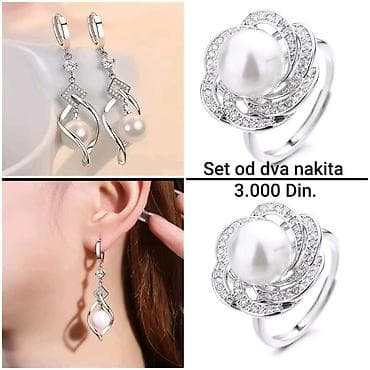 Elegantni posrebreni set od hirurskog čelika sa žigom S925 od dva