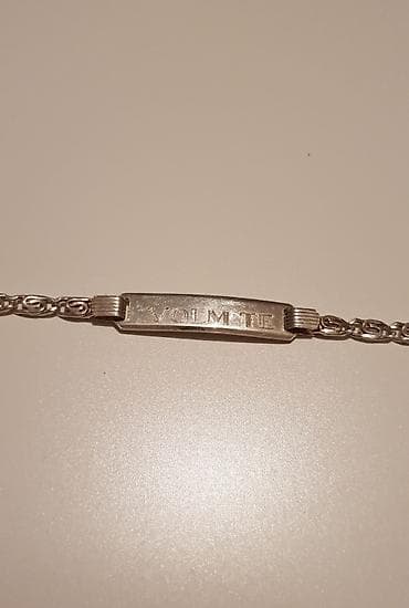 otvaranje pandora narukvice: Srebrna identifikaciona narukvica od belog metala sa ukrasnim lancem — 2