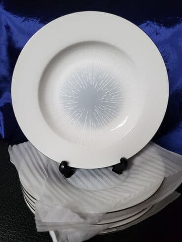 Kuhinjski setovi: Tanjiri,vintaz,novi porcelanski. Novi tanjiri,perfektan beli,tanji — 2