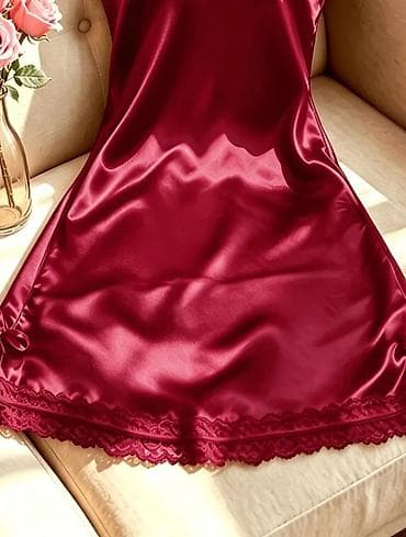 ugg bor: Satenasta spavaćica – bordo,vel. M - Materijal: glatki, sjajni — 3