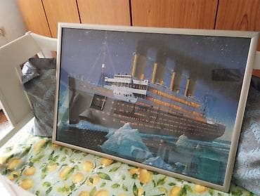 stolice slike: Uramljeni slagalica/poster – RMS Titanic - Motiv: noćna scena — 2