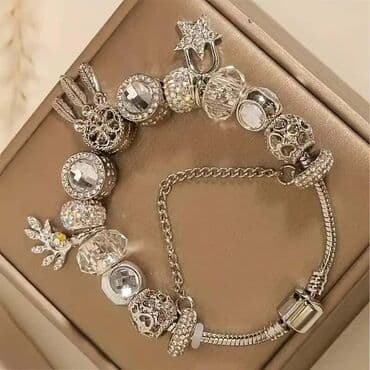 srebrne mindjuse sa swarovski kristalima: Charm bracelet — 7