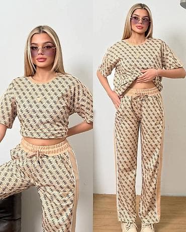 p. s. moda srbija: Damski komplet trenerke – majica kratkih rukava i ravne pantalone - — 3