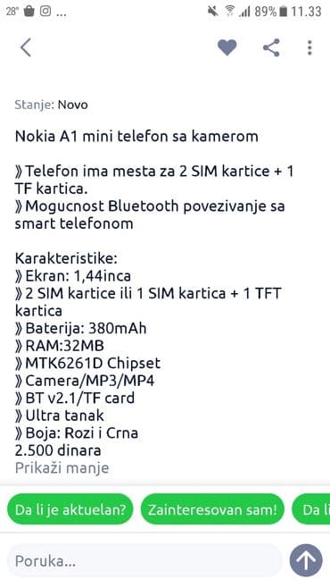 mini ruter za internet: Nokia 1, < 2 GB, Button phone — 3