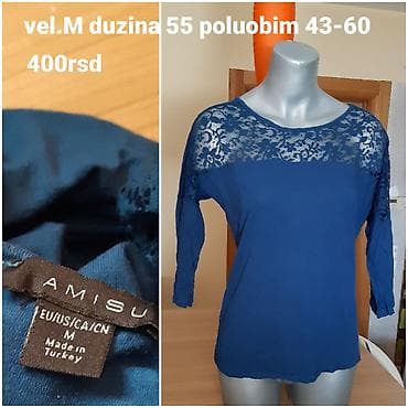 Women's Footwear: AMISU ženska bluza, teget plava. - Veličina: M - Dužina: 55 cm - — 2