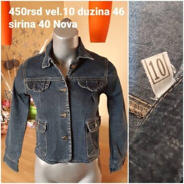 nepromocive jakne: Teget teksas jakna, veličina 10. Dužina: 46 cm, širina: 40 cm — 1