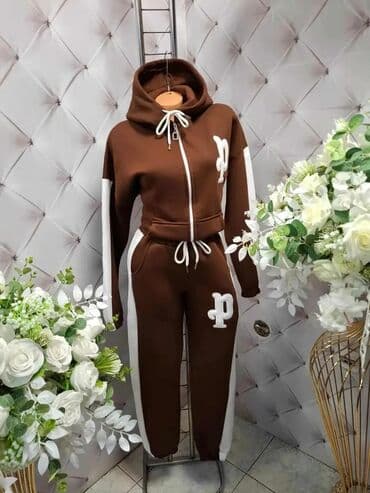 prsluci za punije dame: Dvoderni ženski komplet trenerke – dukserica sa kapuljačom i donji deo — 2