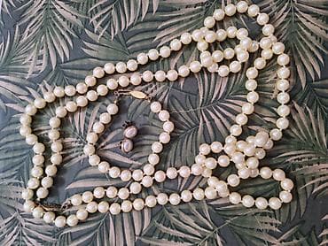 nakit od srebra: Biserni komplet – ogrlica, narukvica i minđuše - Klasična ogrlica od — 1