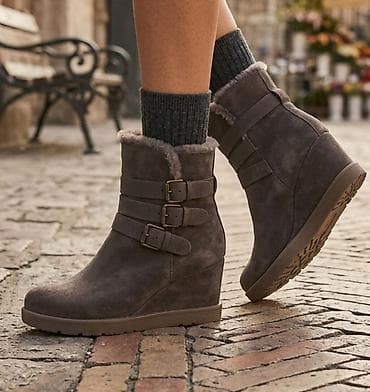 steve madden čizme: Ženske zimske čizme sa skrivenom wedge petom - Materijal: meka — 1
