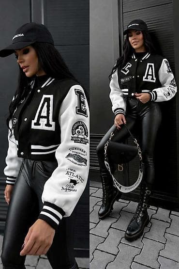 SNIŽENJEE!!! JAKNICA: 3000 din KREM I CRNA 🌼 Moderna varsity/bomber