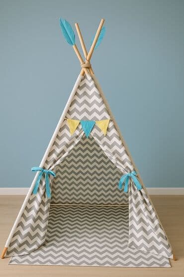 Dečiji teepee šator za igru - Model: indijanski tip šator sa četiri na lalafo.rs — 5 Dečiji teepee šator za igru - Model: indijanski tip šator sa četiri — 5