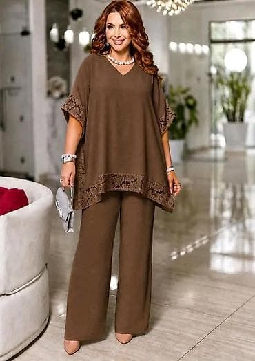 Kompleti: Damski komplet – elegantna tunika i pantalone širokog kroja Elegantan — 3