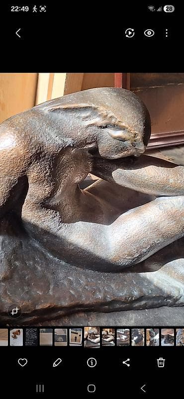 Prehrambeni proizvodi: Bronzana skulptura Frana Kršinića 12kg– figura žene u poluležećem — 1