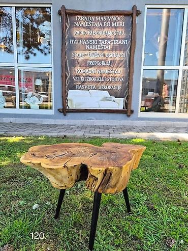 Klub sto napravljen od unikatnog panja Dimenzije: 66x40 H 42,5