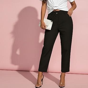 torbe od teksasa: ✅Ženske ravne pantalone sa elastičnim pojasom - Kroj: ravne nogavice — 8