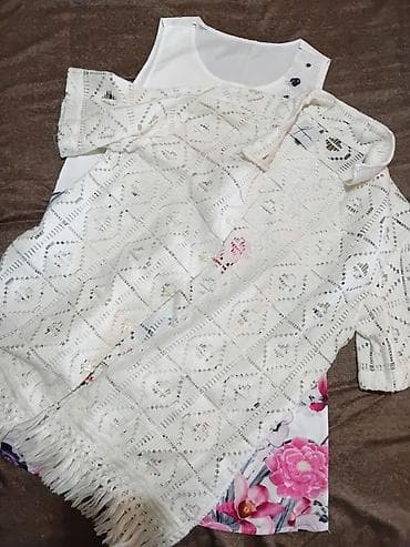 set za negu bebe: Ženska letnja kombinacija – bluza bez rukava + heklani kardigan - — 5