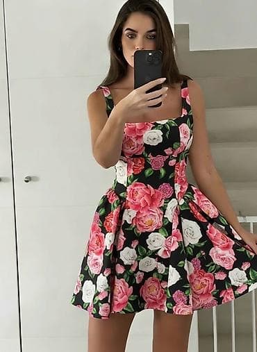 balextra haljine: 🍒Mini haljine sa širokom suknjom i cvetnim/voćnim printom
✅2800 din — 2