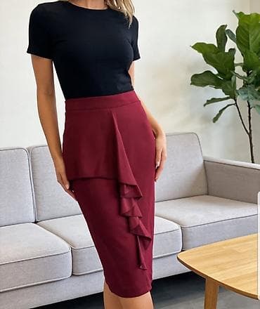 tifany suknje: XS, Midi, bоја - Bordo — 1