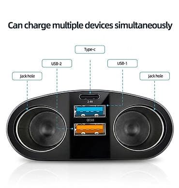 Auto oprema: Razdelnik za upaljač u automobilu Ukupna snaga dvostrukog upaljača za — 3