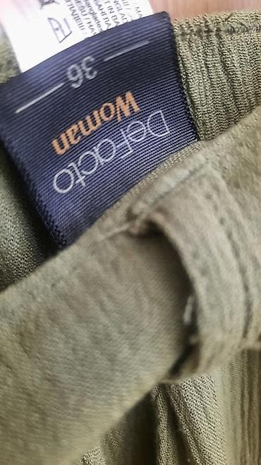 kengurovo blago platforma: Ženske pantalone DeFacto, veličina 36. - Boja: maslinasto zelena - — 5