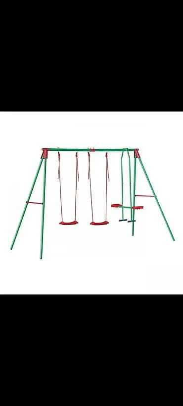 ikea deciji ormari: Dvorišni set za igru – metalna ljuljaška sa 3 stanice - Konstrukcija — 2