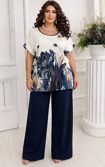 nike sandale za vodu: Damski komplet – široke pantalone i bluzica sa floralnim printom - — 3