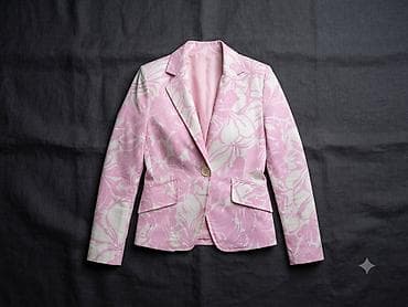 lacoste duka: Prodajem prelepi letnji ženski sako u nežno roze boji sa cvetnim — 1