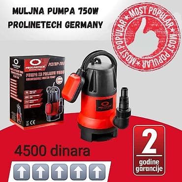 Muljna potapajuća pumpa PROLINETECH Germany – 750W - Namenjena za