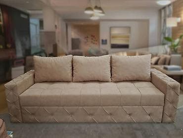 trilord namestaj: Trosed/sofa sa dekorativnim prošivom i jastucima - Moderan, boxy — 1