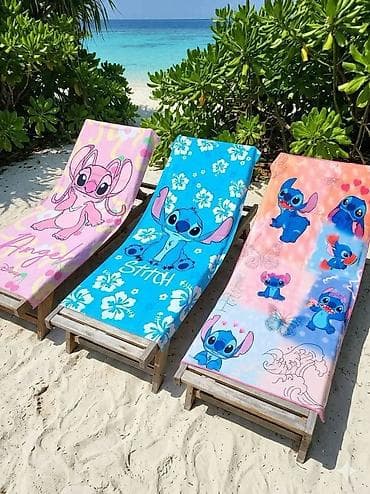 temu flekeri: Fa, Disney peškiri za plažu – Stitch i Angel motivi - Veliki peškiri — 2