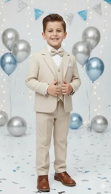 nike velicine odece za decu: Dečiji svečani komplet – bež Elegantno odelo za dečake u klasičnoj — 1