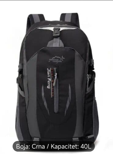 Planinarski ranac – crna boja, kapacitet 40L - Prostran glavni