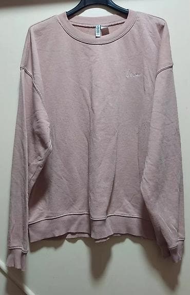 Women's Sweatshirts: Ženska dukserica, boja puder ružičasta. - Model: klasičan crewneck — 1