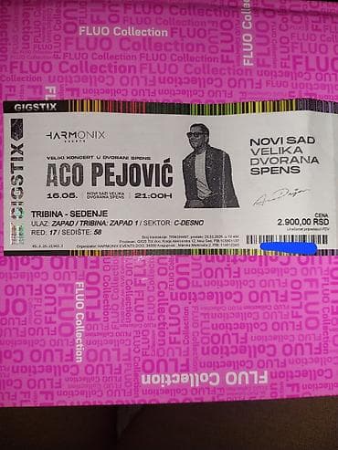 nakurnjak cena: Ulaznica za koncert – Aco Pejović - Događaj: veliki koncert Aca — 1