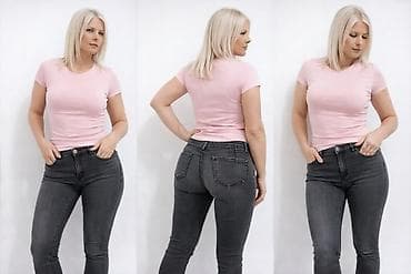 Ženske skinny farmerke – tamnosiva isprana nijansa. Vel S - Kroj