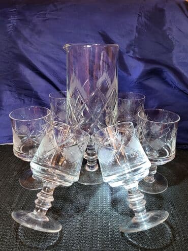 swarovski case za vino cena: Servis za vino,sa bokalom kristal,rucna gravura 1960g+. Servis za — 1
