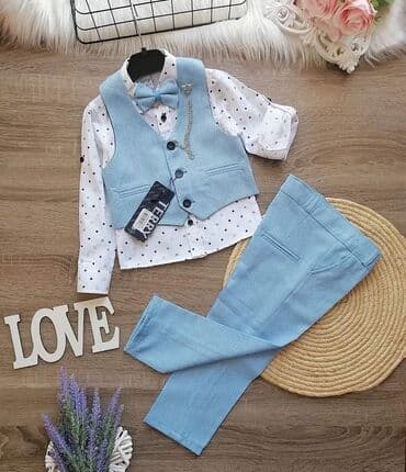 Veličine na stanju: 1 2 3 4 Cena 4200din *pantalone, košulja, leptir na lalafo.rs Veličine na stanju: 1 2 3 4 Cena 4200din *pantalone, košulja, leptir