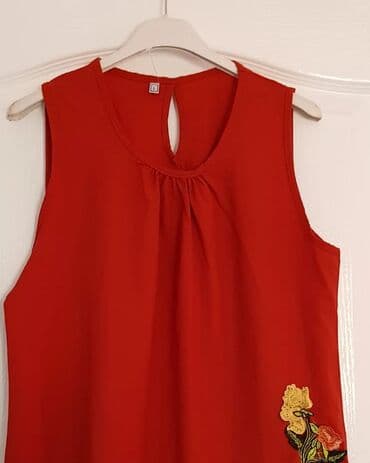 tunika boho style: M (EU 38), Cvetni, bоја - Crvena — 2