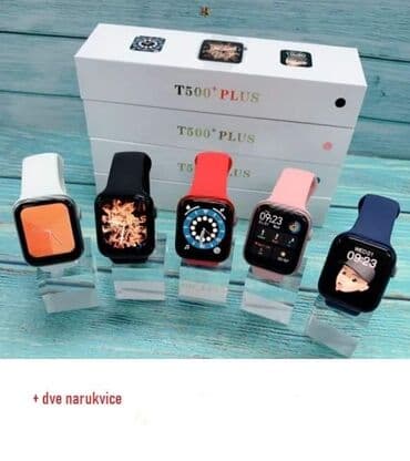 Smart watch T500 plus. 5 boja u ponudi. (plavacrvenabelacrna