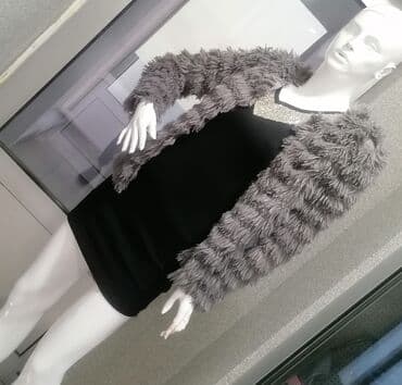 pončo za zimu: S (EU 36), With lining, color - Grey — 2