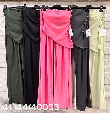 afrodita kompleti sa pantalonama: Komplet – top bez bretela + široke pantalone - Elegantan dvodelni set — 3