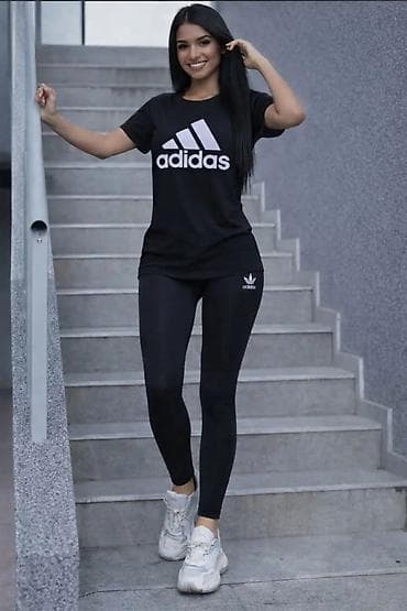 helanke za punije: Ženska sportska komplet majica + helanke Opis: - Brend: Adidas (logo — 3