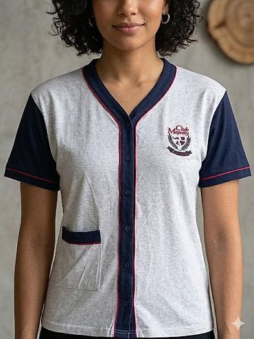 patike a: Ženska majica/košuljica kratkih rukava sa dugmadima sprijeda. Dvobojni — 1