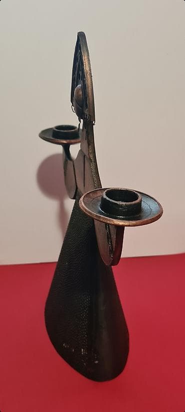 komode akcija: ☆ Na prodaju starinski ruski svećnjak u obliku žene koja nosi — 9