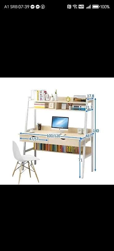 stilski pisaci sto: Radni sto sa nadgradnjom i policama - Moderan radni sto sa — 2