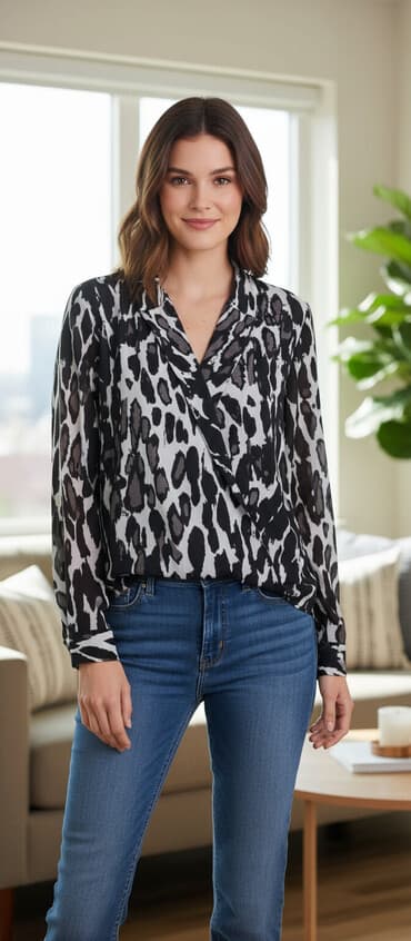 animal print bluze: Zara, XL, bоја - Šareno — 1
