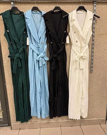 alme couture kompleti: Ženski elegantni kombinezon bez rukava sa plisiranim nogavicama.Dugi — 3