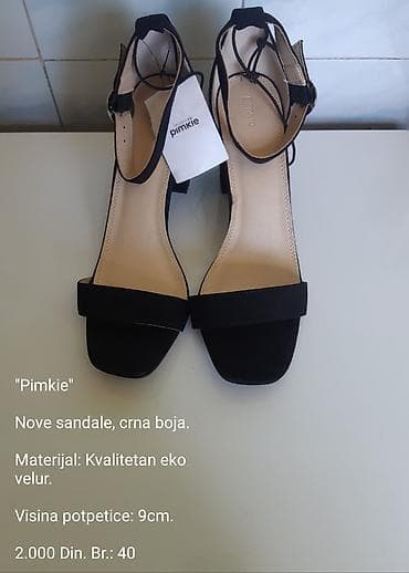 patike mk zenske: Pimkie ženske sandale – crne - Materijal: kvalitetan eko velur - — 1