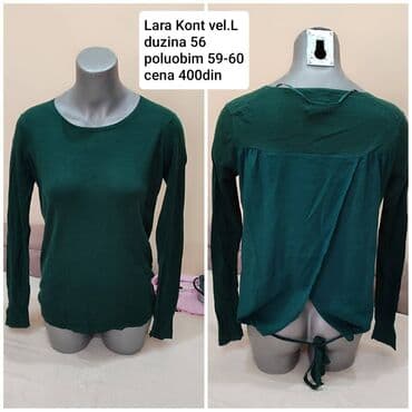 plus size tunike: L, Cotton, Single-colored, color - Green — 1