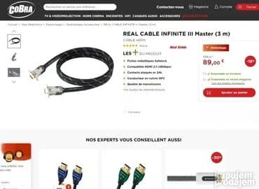 lidl pegla za ves: *** AKCIJA *** 0198 REAL CABLE INFINITE Master (5 met. ) 24k pozlaćeni — 7